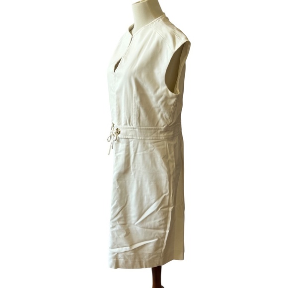 CARLISLE DRESS 12 IVORY PENCIL WAIST TIE DETAIL LINED SUMMER PARTY WEDDING GUEST - Picture 4 of 11